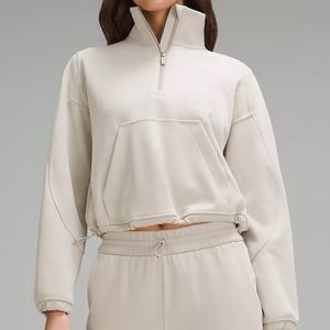 Brushed soft stream ribbed half zip